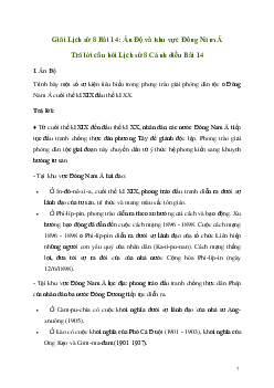 Giải Lịch sử 8 Bài 14: Ấn Độ và khu vực Đông Nam Á | Cánh diều