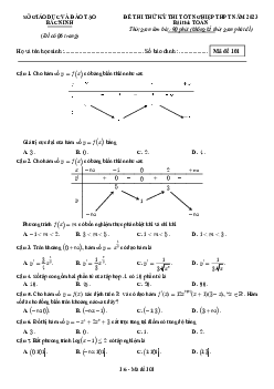 Đề thi thử THPT Quốc gia năm 2023 môn Toán Sở GD&ĐT Bắc Ninh (có đáp án)
