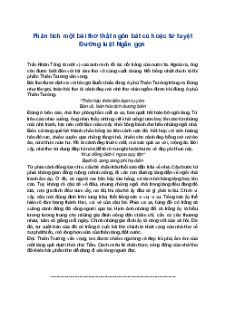 Văn mẫu 8 | Phân tích một bài thơ thất ngôn bát cú hoặc tứ tuyệt Đường luật