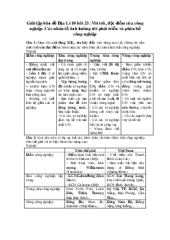Tập bản đồ Địa lý lớp 10 bài 33: Vai trò, đặc điểm của công nghiệp - Các nhân tố ảnh hưởng tới phát triển và phân bố công nghiệp (có đáp án)