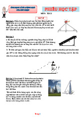 Phiếu Bài Tập Toán 9 Bài Ứng Dụng Tỉ Số Lượng Giác Của Góc Nhọn