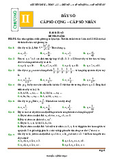 Đề kiểm tra theo bài học chủ đề dãy số, cấp số cộng và cấp số nhân