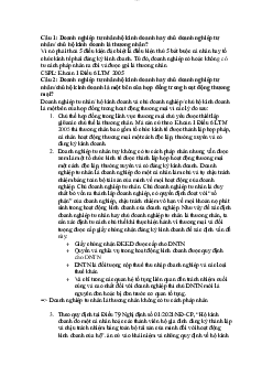 Câu hỏi lý thuyết môn Luật Thương mại có lời giải