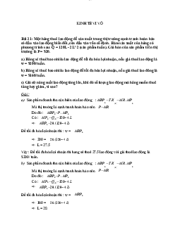 Bài tập kinh tế vi mô (có lời giải) | Trường đại học Thương mại