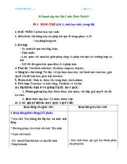 Giáo án Toán 2 sách Chân trời sáng tạo | Tuần 9 | Tiết 1