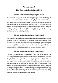 Tóm tắt văn bản Dọc đường xứ Nghệ (3 mẫu) | Văn mẫu lớp 7 Cánh diều