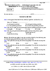 Đề thi học kỳ 1 Xác suất thống kê | Đại học Y dược Cần Thơ