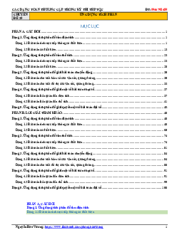 Các dạng toán ứng dụng của tích phân thường gặp trong kỳ thi THPTQG
