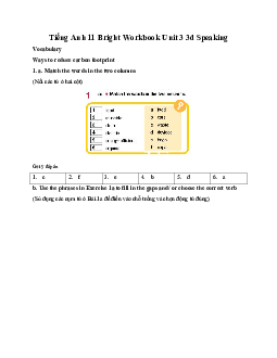 Giải Tiếng Anh 11 Workbook Unit 3 3d Speaking | Bright