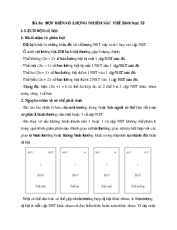 Sinh học 12 bài 6: Đột biến số lượng nhiễm sắc thể