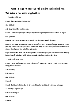 Tin học 10 Bài 12: Phần mềm thiết kế đồ họa - Kết Nối Tri Thức