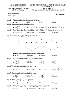 Đề thi thử Toán THPT Quốc gia 2019 trường THPT Phú Cường – Hòa Bình lần 2