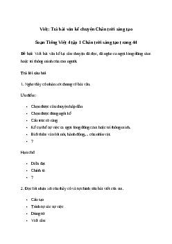Soạn bài Viết: Trả bài văn kể chuyện - Tiếng Việt 4 Chân trời sáng tạo