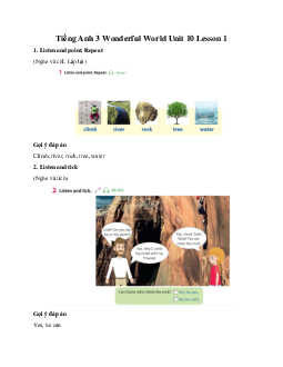 Giải BT Tiếng Anh 3 Wonderful World Unit 10 Our World Lesson 1