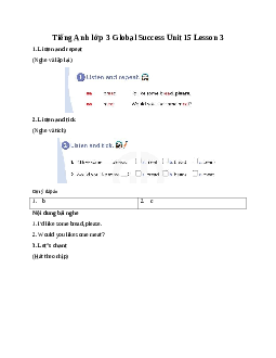 Tiếng Anh lớp 3 Global Success Unit 15 Lesson 3