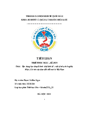 Vận dụng học thuyết hình thái kinh tế - xã hội của chủ nghĩa Mác – Lê nin vào thực tiễn đổi mới ở Việt Nam - Triết học Mác Lenin| Đại học Kinh Tế Quốc Dân