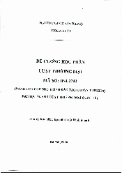 Đề cương học phần Luật Thương mại quốc tế | Trường Đại học Luật, Đại học Quốc gia Hà Nội