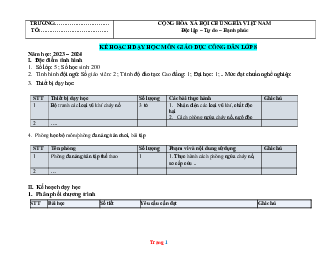 Kế Hoạch Dạy Học Môn GDCD Lớp 8 Cánh Diều