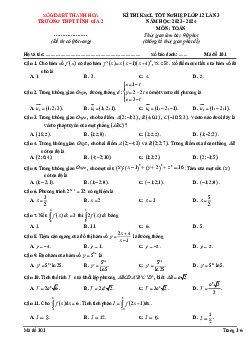Đề thi KSCL Toán TN THPT 2024 lần 3 trường THPT Tĩnh Gia 2 – Thanh Hóa