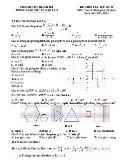 Đề học kì 2 Toán 8 năm 2023 – 2024 phòng GD&ĐT Thanh Trì – Hà Nội