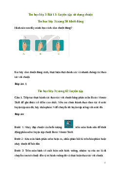 Giải Tin học lớp 3 Bài 13: Luyện tập sử dụng chuột | Kết nối tri thức