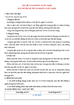 Giáo án Khoa học lớp 4 Ôn tập Chủ đề Con người và sức khỏe | Cánh diều