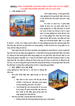Công nghiệp hóa hiện đại hóa ở Việt Nam?