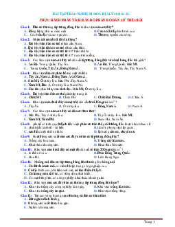 Bài tập trắc nghiệm địa 10 bài 25: thực hành phân tích bản đồ phân bố dân cư thế giới (có đáp án)