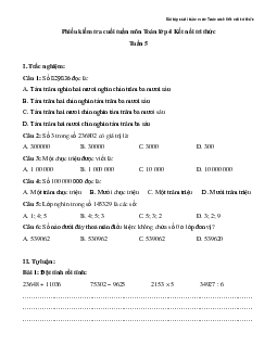 Bài tập cuối tuần Toán lớp 4 Kết nối tri thức - Tuần 5 (Nâng cao)
