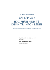 Bài tập lớn kinh tế chính trị Mác-Lênin NEU | Đại học Kinh Tế Quốc Dân