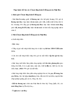 Giải Địa lí 11 Bài 25: Thực hành viết báo cáo về hoạt động kinh tế đối ngoại của Nhật Bản | Kết nối tri thức