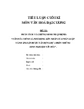 Tiểu luận môn Đại cương văn hóa - Trường Đại học lao động -  xã hội