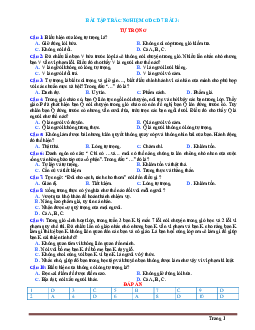 Bài tập trắc nghiệm GDCD 7 Bài 3: Tự trọng (có đáp án)