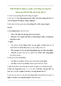 Giải GDCD 8 Bài 10: Quyền và nghĩa vụ lao động của công dân | Kết nối tri thức