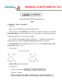 Chuyên đề Hidrocacbon không no Hóa 11 (có lời giải và đáp án)