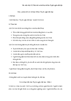 Văn mẫu lớp 12: Phân tích cơ sở thực tế bản Tuyên ngôn độc lập