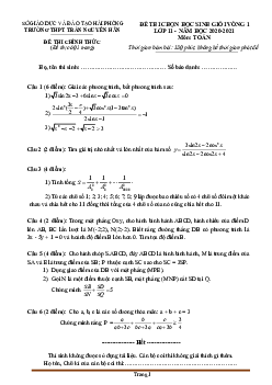 Đề thi HSG Toán lớp 11 năm 2020-2021 trường Trần Nguyên Hãn vòng 1 (có đáp án)