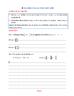Bài tập hình học toán lớp 7 nghiệm của đa thức một biến ( có lời giải chi tiết)