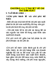Chi phí kinh tế và kế toán trong sản xuất - Chương 4: Lý thuyết chi phí