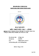Chọn 1 trong 6 phạm trù để vận dụng sáng tạo vào quá trình phát triển của em | Bài tập lớn môn triết học mác - lênin