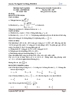 Đề thi HK2 Toán 11 năm học 2016 – 2017 trường THPT chuyên Hà Nội – Amsterdam