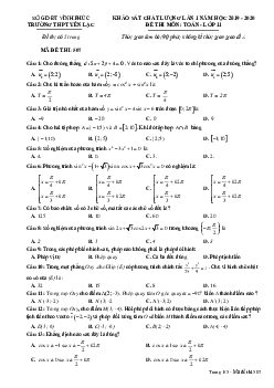 Đề khảo sát chất lượng Toán 11 lần 1 năm 2019 – 2020 trường Yên Lạc – Vĩnh Phúc