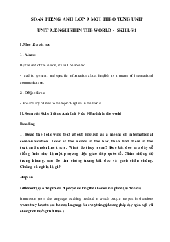 Skills 1 Unit 9 lớp 9 English in the world