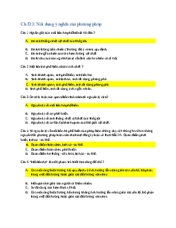 Trắc nghiệm chủ đề 3 triết học có đáp án