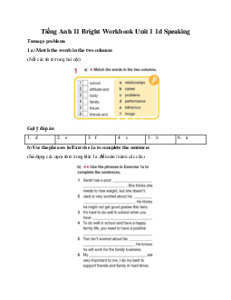 Giải Tiếng Anh 11 Workbook Unit 1 1d Speaking | Bright