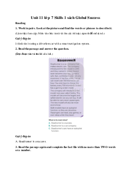 Unit 11 lớp 7 Skills 1 sách Global Success