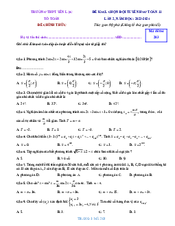 Đề KSCL HSG Toán 11 lần 2 năm 2023 – 2024 trường THPT Yên Lạc – Vĩnh Phúc