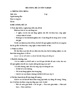 Đề cương đồ án tốt nghiệp