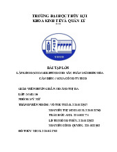 Bài tập lớn Lập kế hoạch marketing cho sản phẩm mới điều hòa cảm biến 4S của Công ty Pico môn Marketing căn bản | Trường Đại học Thủy Lợi