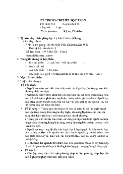 Đề cương chi tiết môn Nhập môn Logic học | Đại học Sư phạm Kỹ thuật Thành phố Hồ Chí Minh